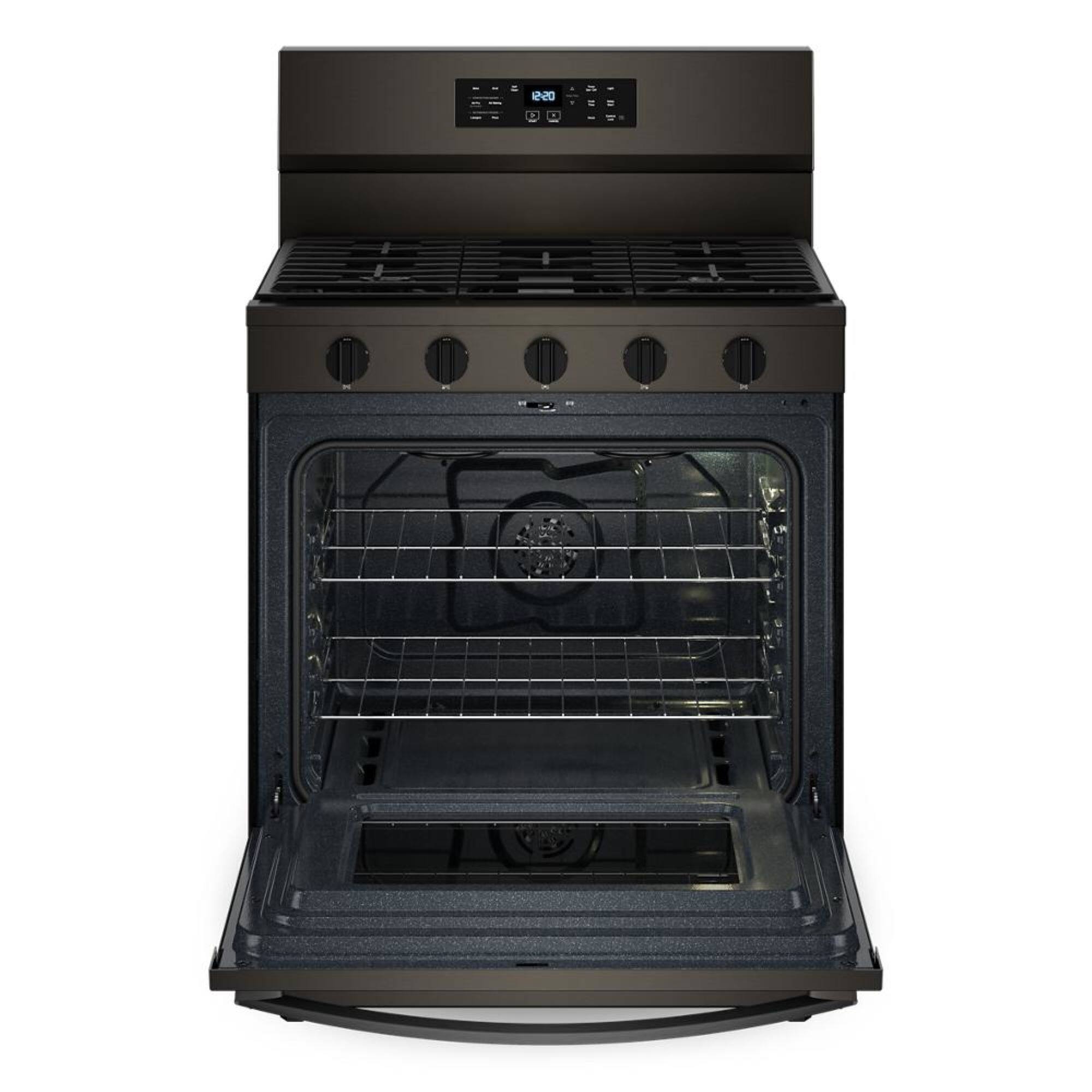 Alt View 3. Whirlpool - 5.0 Cu. Ft. Freestanding Single Gas Range with Air Fry and Air Baking - Black stainless steel.