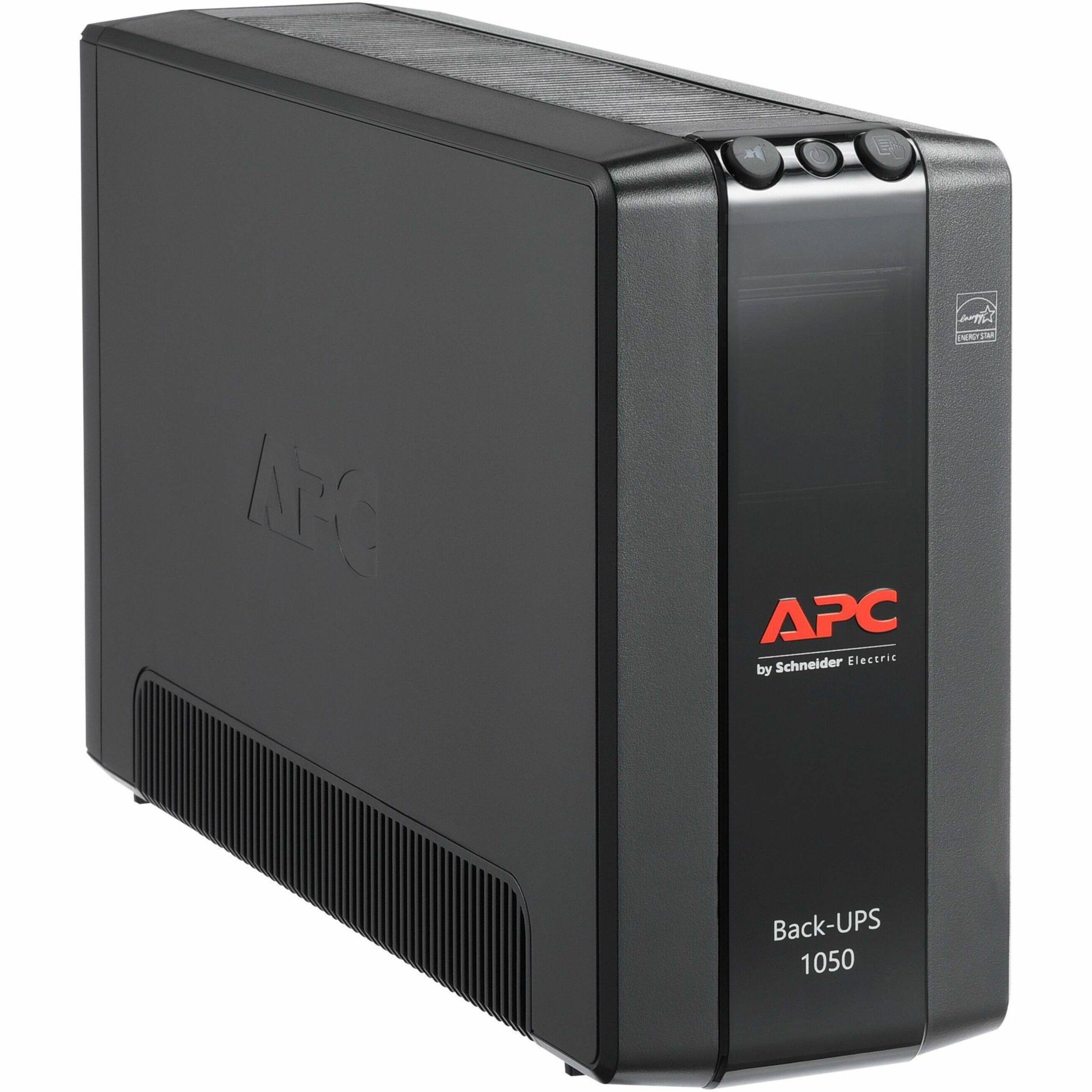 Alt View 16. APC - Back-UPS Pro, 1050VA/600W, Tower, 8 Outlets, LCD Display, USB-C + USB-A ports - Black.