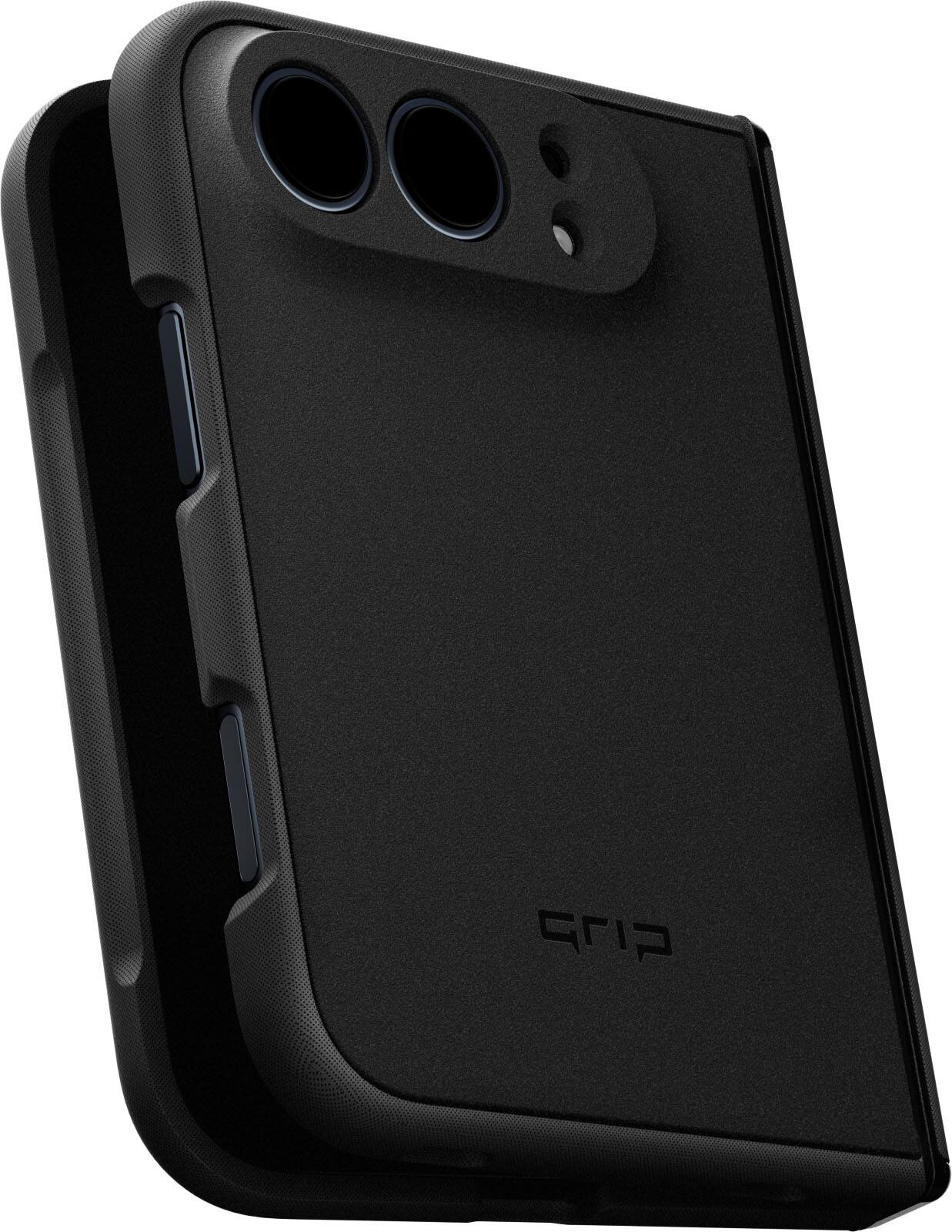 Angle. dbrand - Grip Case with MagSafe for Apple iPhone Duo - Black.