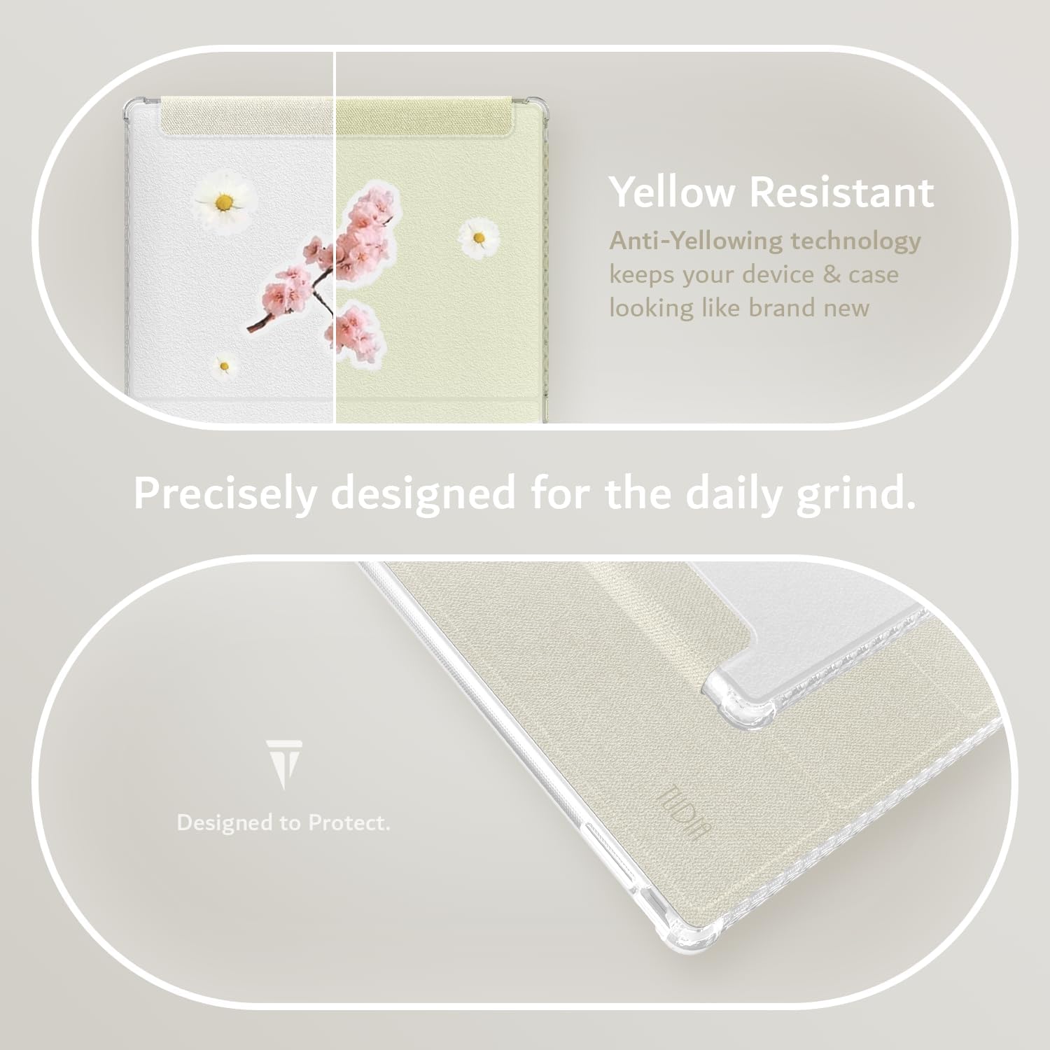 Yellow Resistant  
Anti-Yellowing technology keeps your device & case looking like brand new  

Precisely designed for the daily grind.  

Designed to Protect.  

TUDIA
