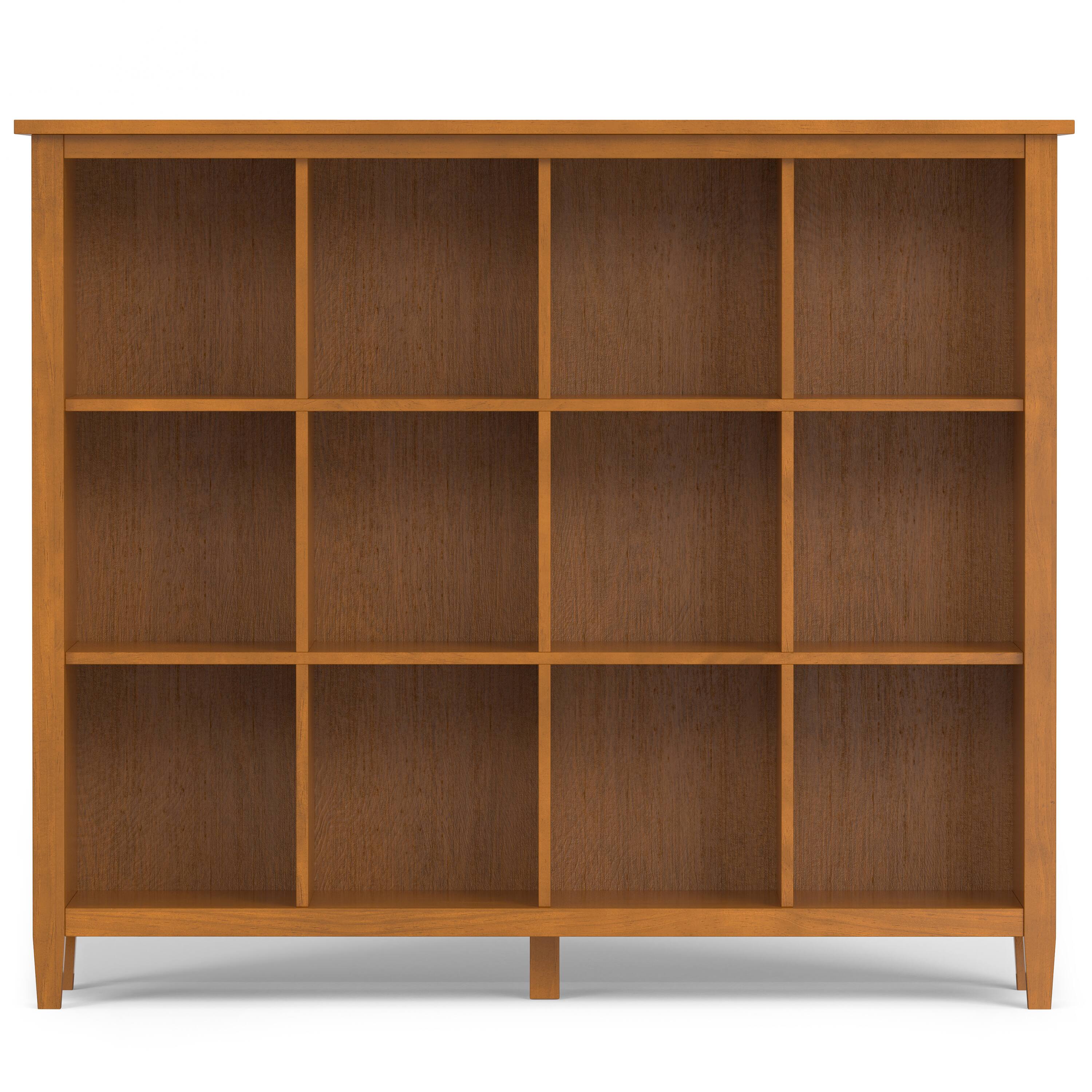 Left. Simpli Home - Warm Shaker 48 inch Tall Solid Wood 12 Cube Storage in Light Golden Brown - Light Golden Brown.