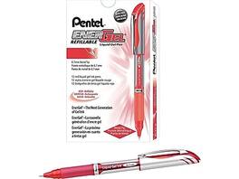 Pentel - EnerGel Deluxe Gel Pens, Medium Point, Dozen - Red Ink