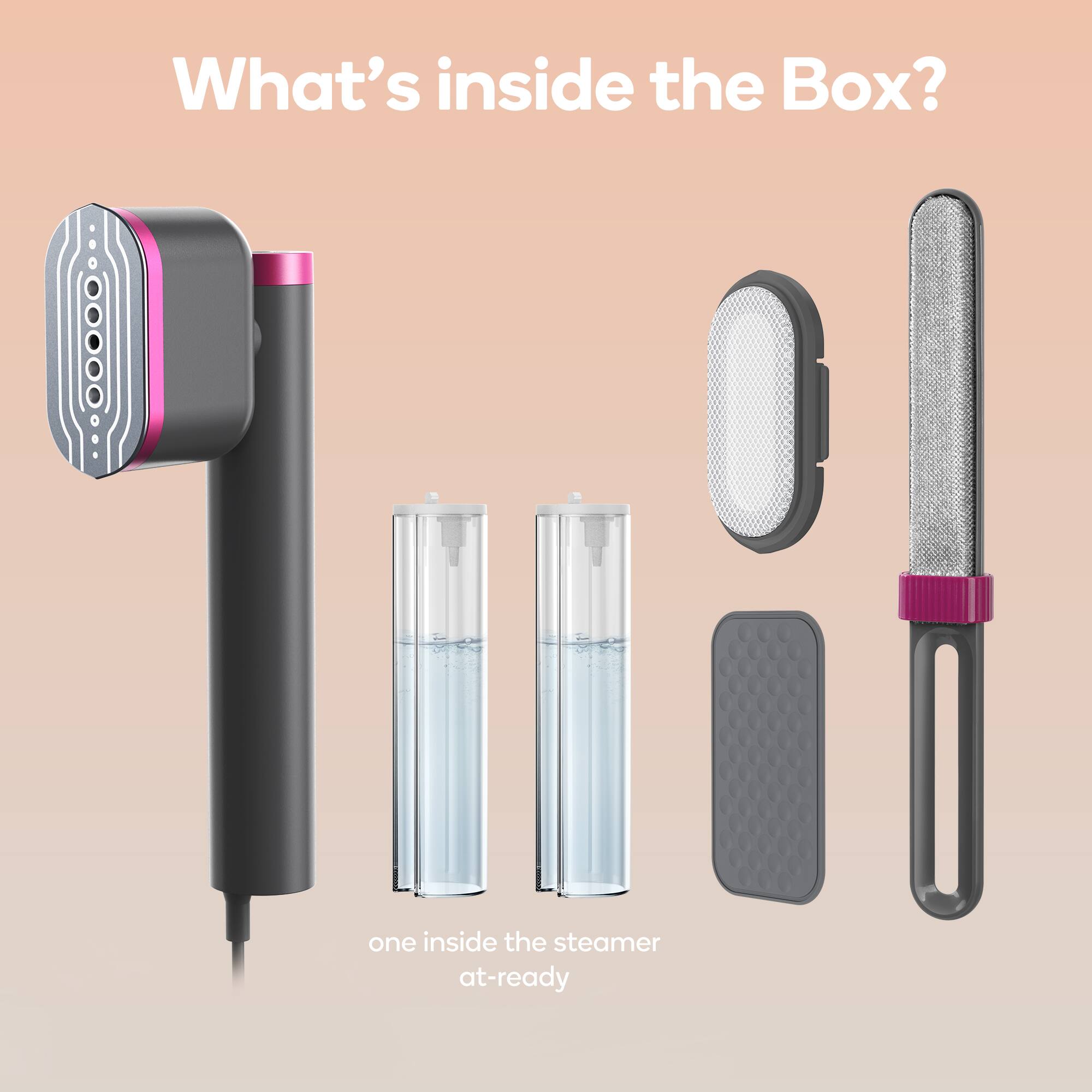 What's inside the Box?

one inside the steamer at-ready