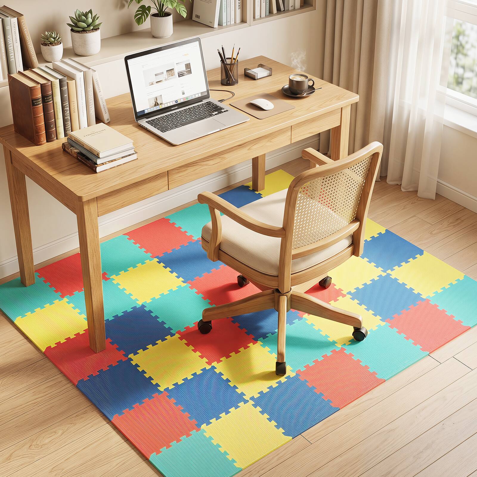 Alt View 1. Gymax - Gymax 54 Pack Interlocking EVA Foam Floor Tiles 2/5 Inch Thick Puzzle Exercise Mats - Multicolor.