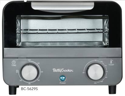 Betty Crocker  
BC-5629S  

TIME  
Min 60 50 40 30 20 10 OFF  

TEMP  
Min 150 200 250 300 350 400 450  

Power