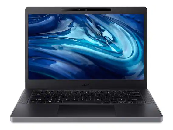 Front. Acer - TravelMate B5 14 TMB514-31 14" Laptop Intel Core i3 N305 3.8GHz 8GB RAM 256GB SSD Windows 11 Pro - Black.