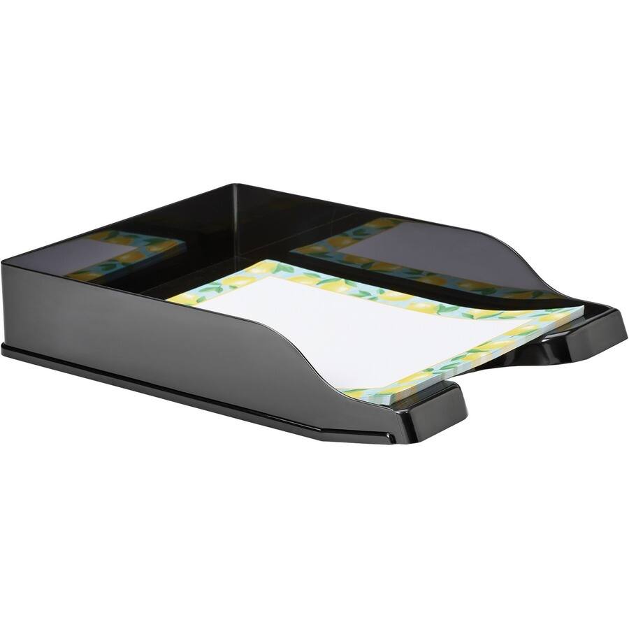 Left. Deflecto - Deflecto AntiMicrobial DocuTray 2.60" Height x 10.16" Width x 13.78" Depth Desktop - Black.