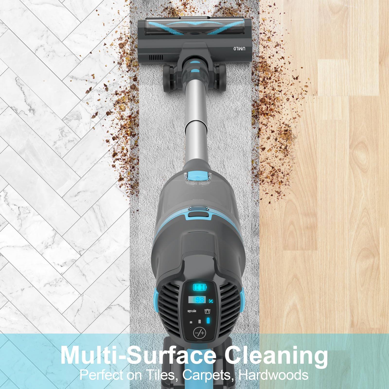Multi-Surface Cleaning  
Perfect on Tiles, Carpets, Hardwoods