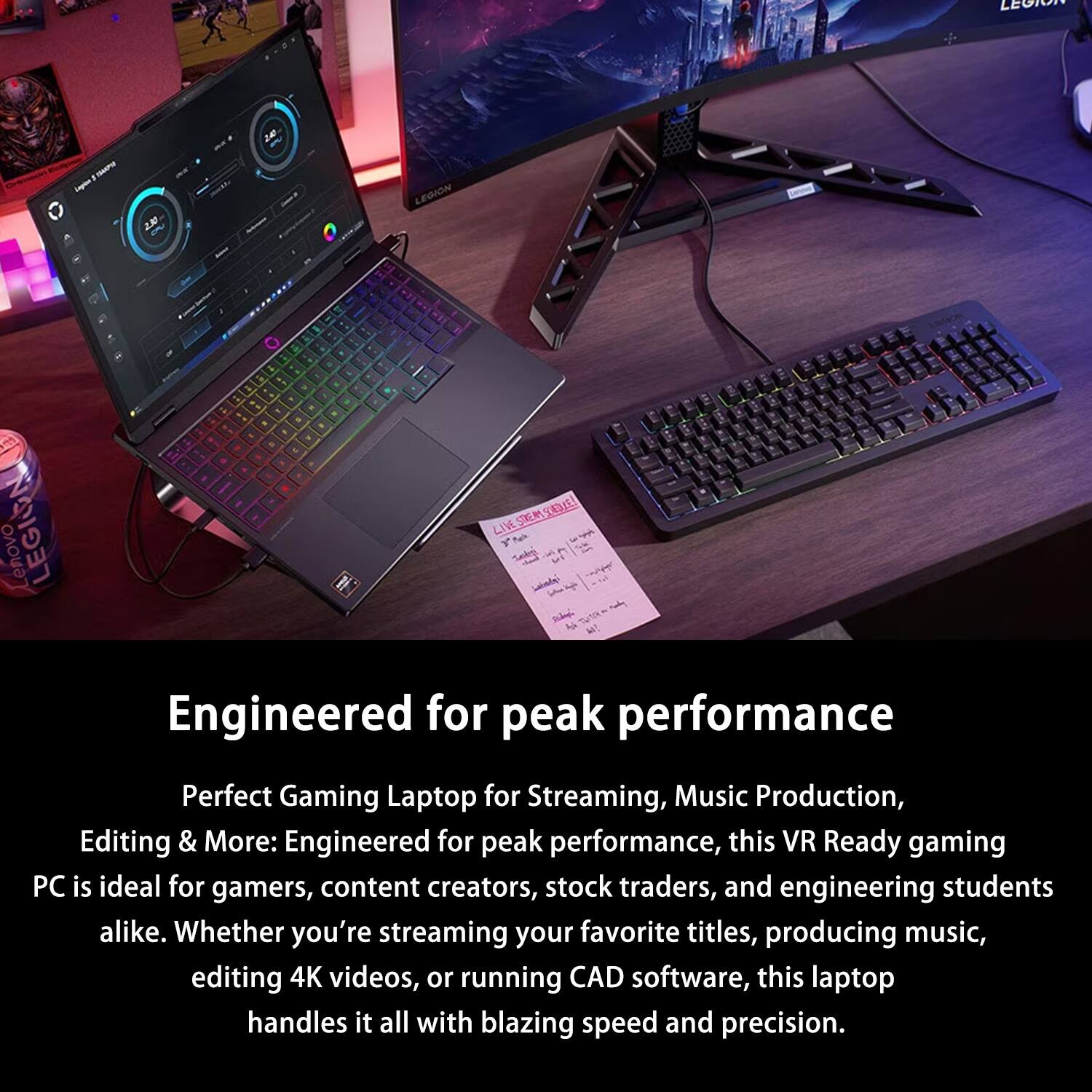 **Engineered for peak performance**

Perfect Gaming Laptop for Streaming, Music Production, Editing & More: Engineered for peak performance, this VR Ready gaming PC is ideal for gamers, content creators, stock traders, and engineering students alike. Whether you're streaming your favorite titles, producing music, editing 4K videos, or running CAD software, this laptop handles it all with blazing speed and precision.
