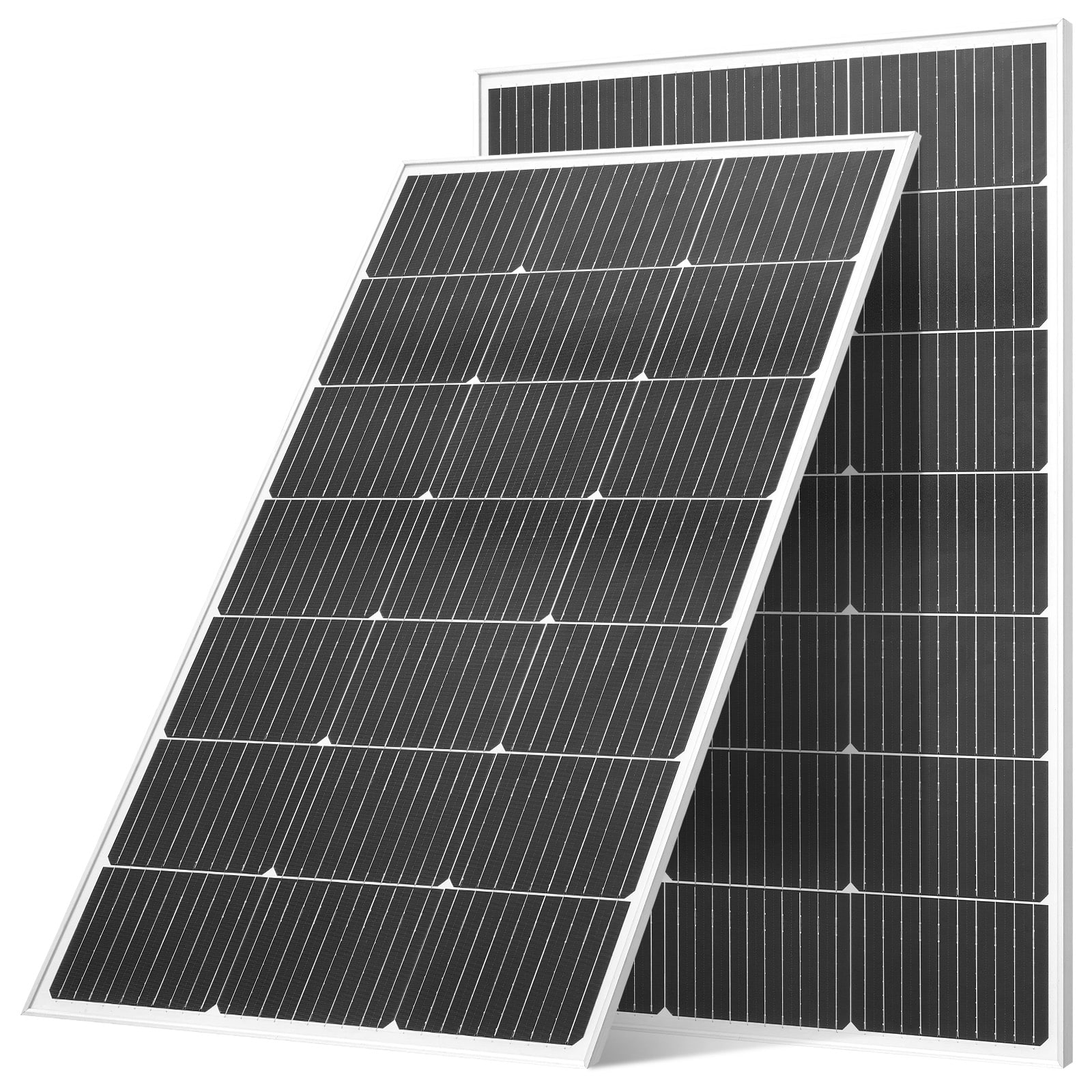 VEVOR - 2PCS 100W Monocrystalline Solar Panels, 23% High-Efficiency Mono PV Module with Stable MC4 Output & Aluminum Frame - Black