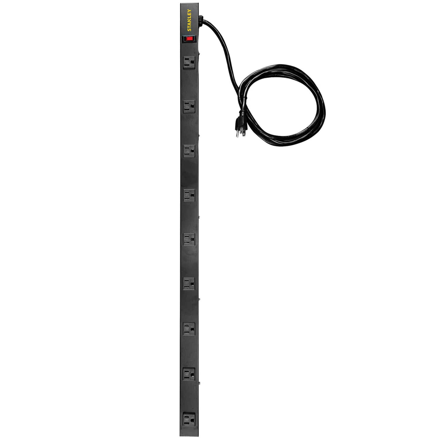 Stanley - 9-AC Outlet 400-Joules SurgeMAX Pro Surge Protector Power Bar, 6-Ft. Cord, Straight Plug, 31610 - Black