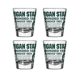 Logo Brands - Michigan State Spartans 4-Pack 2oz. Shot Glass Set - Multicolor