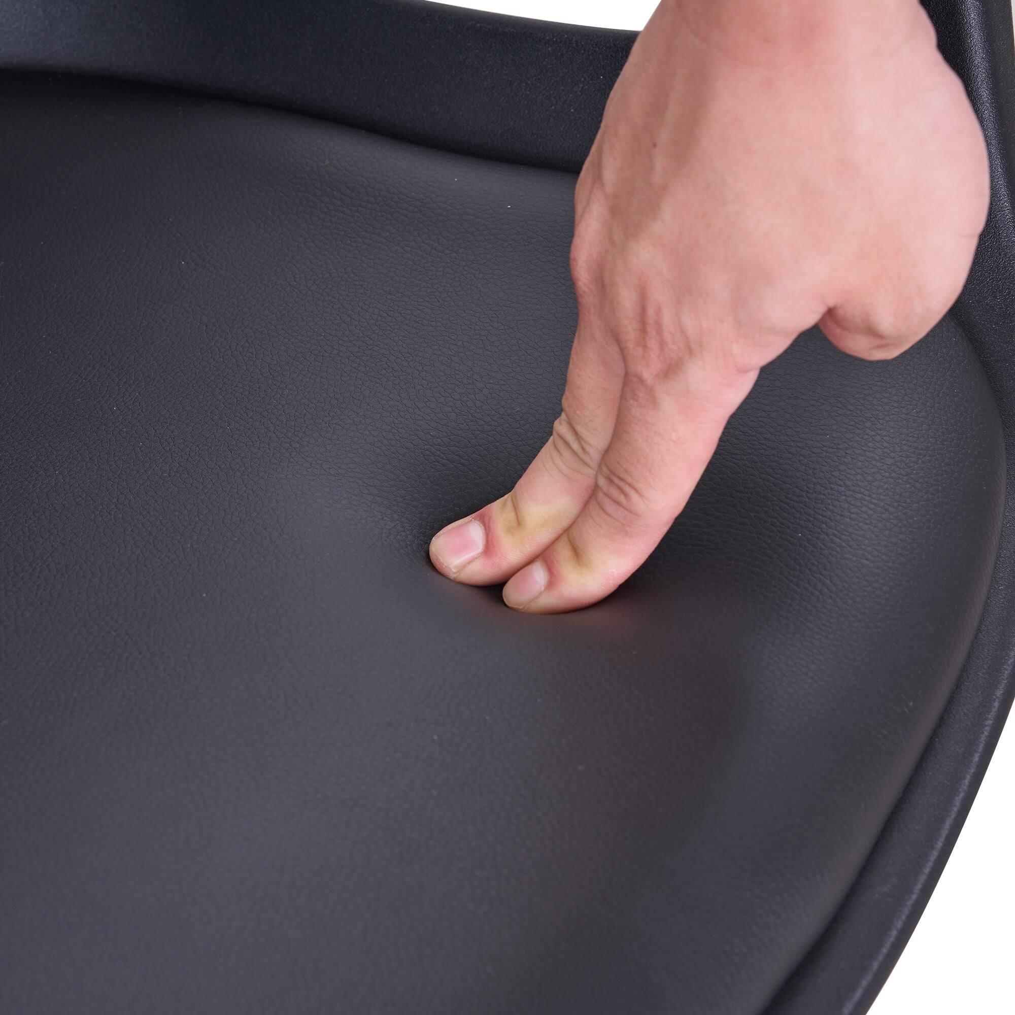 Alt View 1. Vecelo - PU Leather Office Chair with Adjustable Height - 360° Swivel Wheels, Ergonomic Desk Chair, Black Computer Chair - Black.