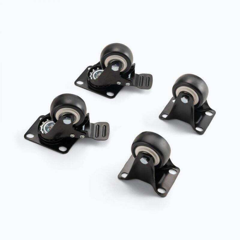 Front. On Stage Stands - On-Stage RKD1000C Casters for RKD Series Knock Down Racks - Black.