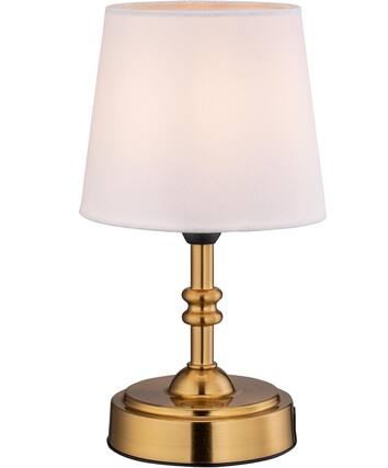 Front. FINEAK - Mini Cordless Dimmable LED Table Lamp - Antique Brass.