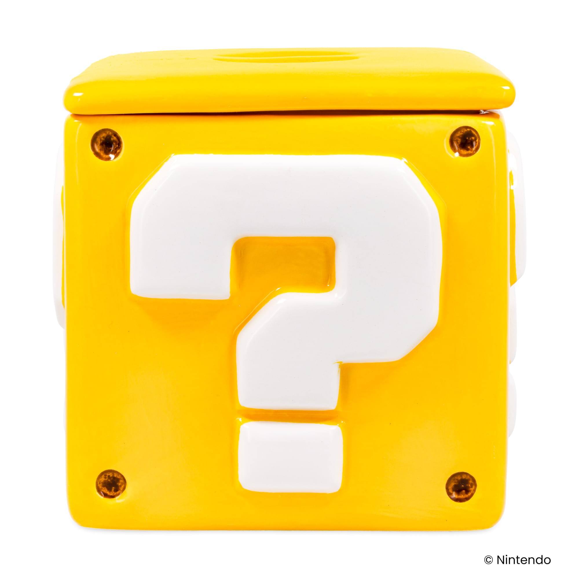 Alt View 2. Pyramid America - Super Mario Bros. Question Mark Block Ceramic Storage Jar - Yellow.