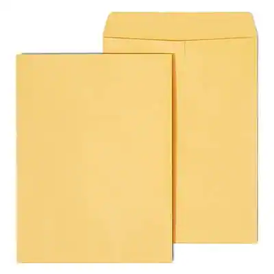 Front. Staples - Gummed Kraft Catalog Envelopes, 9"L x 12"H, 250/Box - Brown.