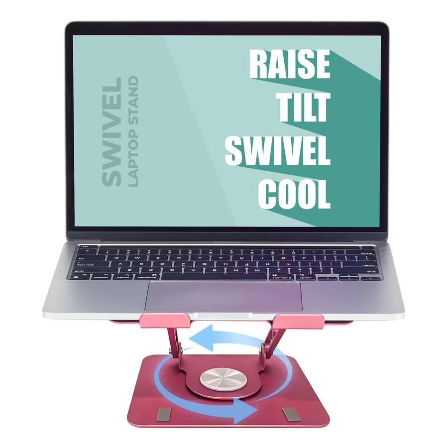 Computer Swivels Uncaged Ergonomics Adjustable Swivel Laptop Stand for Desk Rose Gold ...