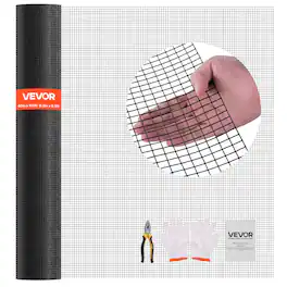 VEVOR - Hardware Cloth 60 in x 100 ft, 1/2in 19 Gauge Galvanized Wire Mesh Roll, Weather-Resistant Vinyl Coated Wire Fencing - Black