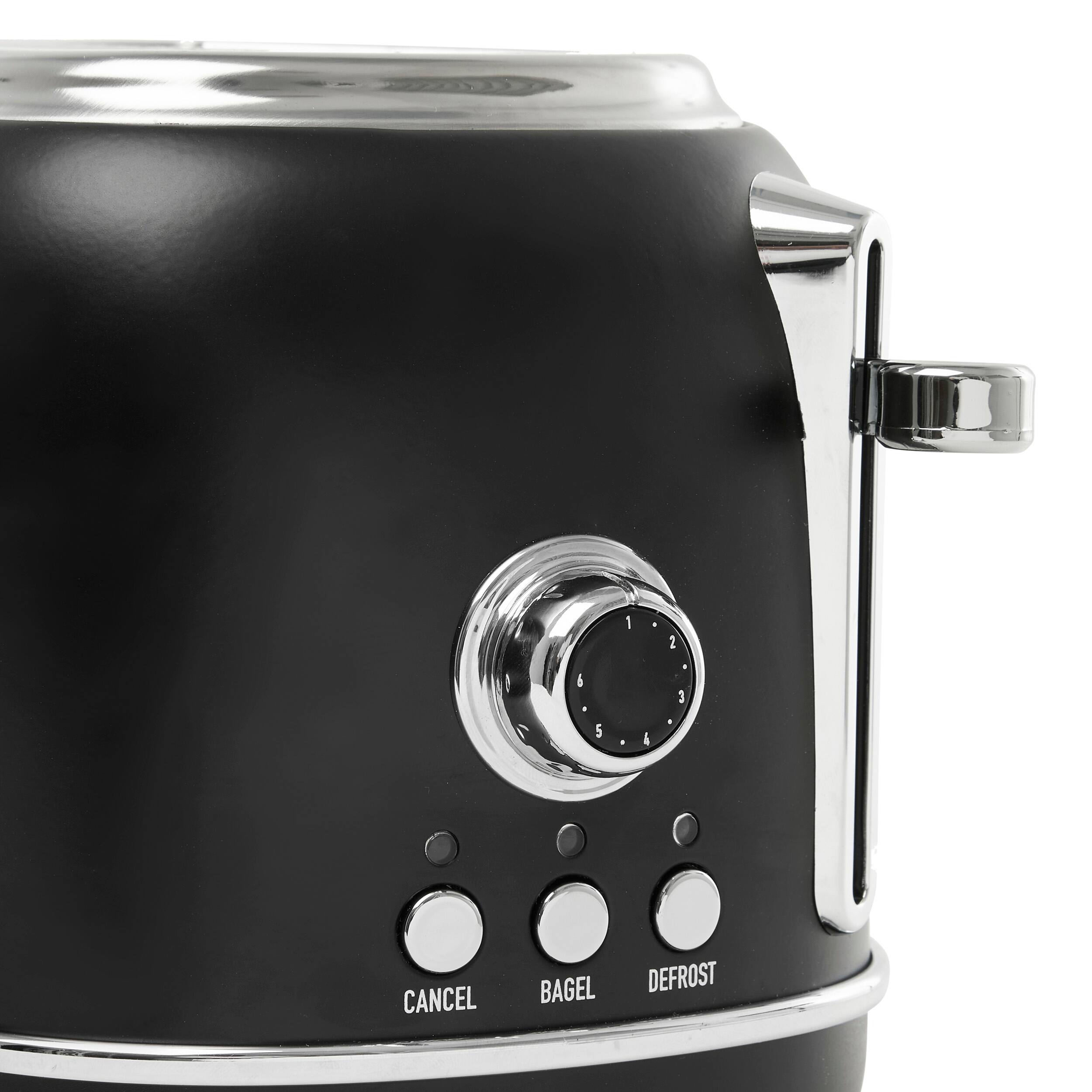 Alt View 1. Haden - Heritage 2 Slice Toaster - Black and Chrome.
