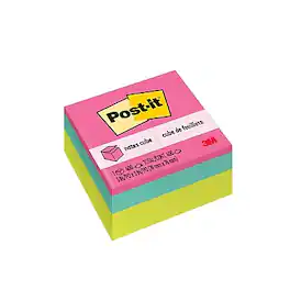 Post-it - Cube Sticky Notes, 3" x 3", 400 Sheets/Cube - Assorted Brights