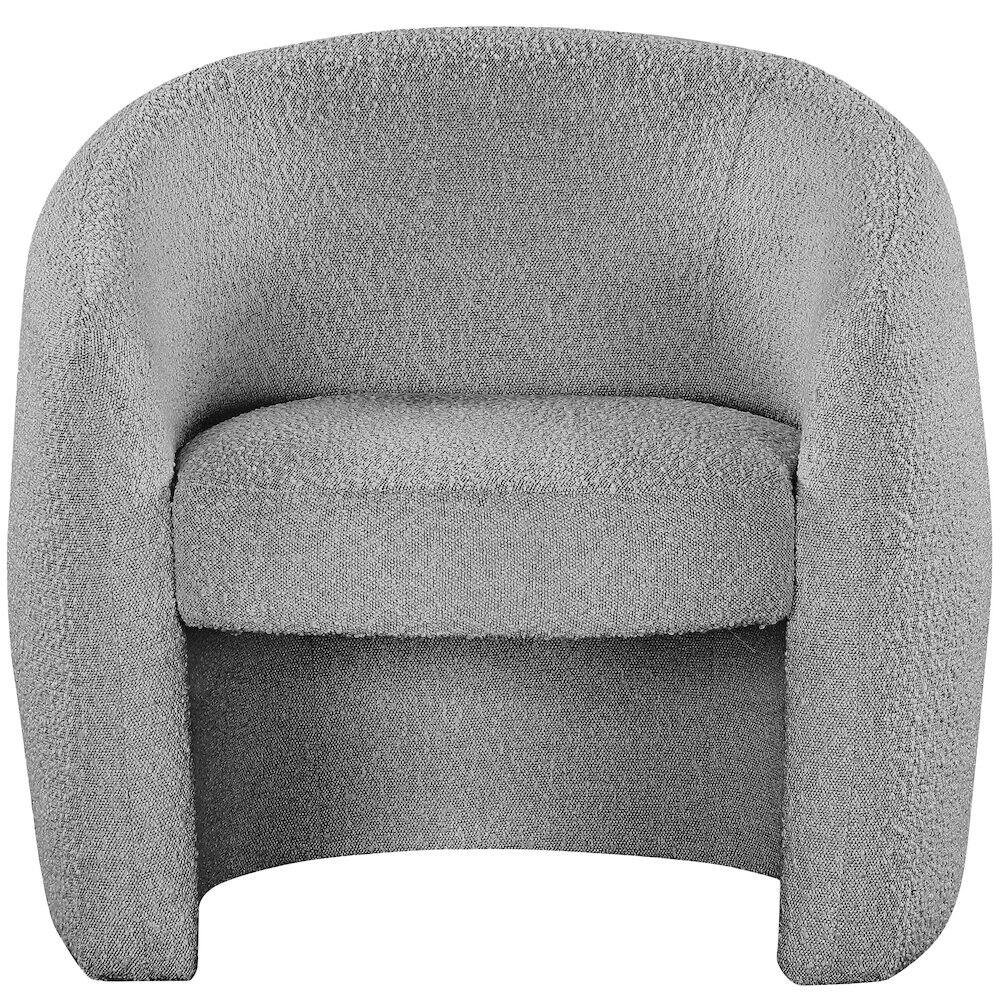 Alt View 2. Meridian Furniture - Acadia Grey Boucle Fabric Accent Chair - Grey.
