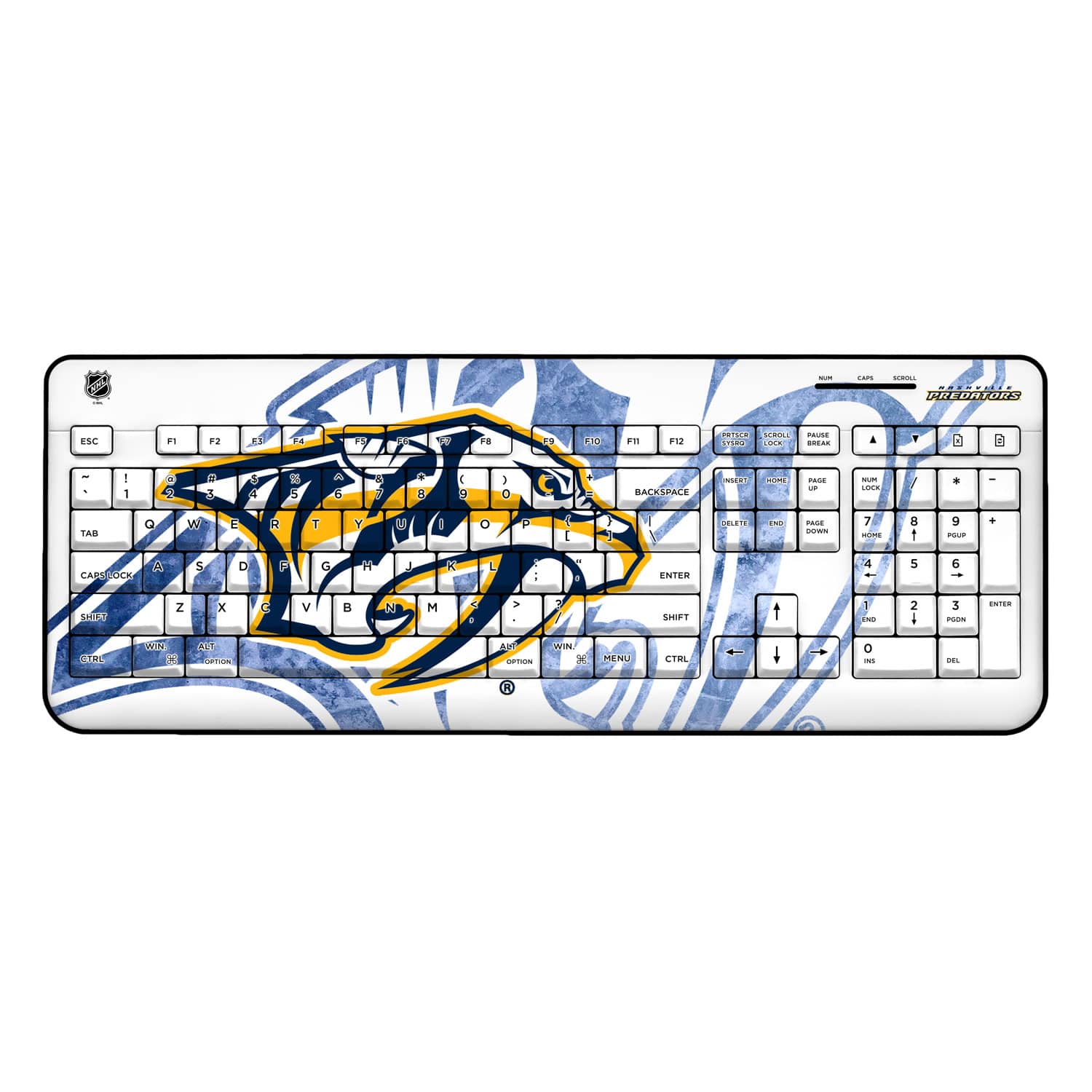 Keyscaper - Nashville Predators Ice Tilt Wireless Keyboard - Multicolor