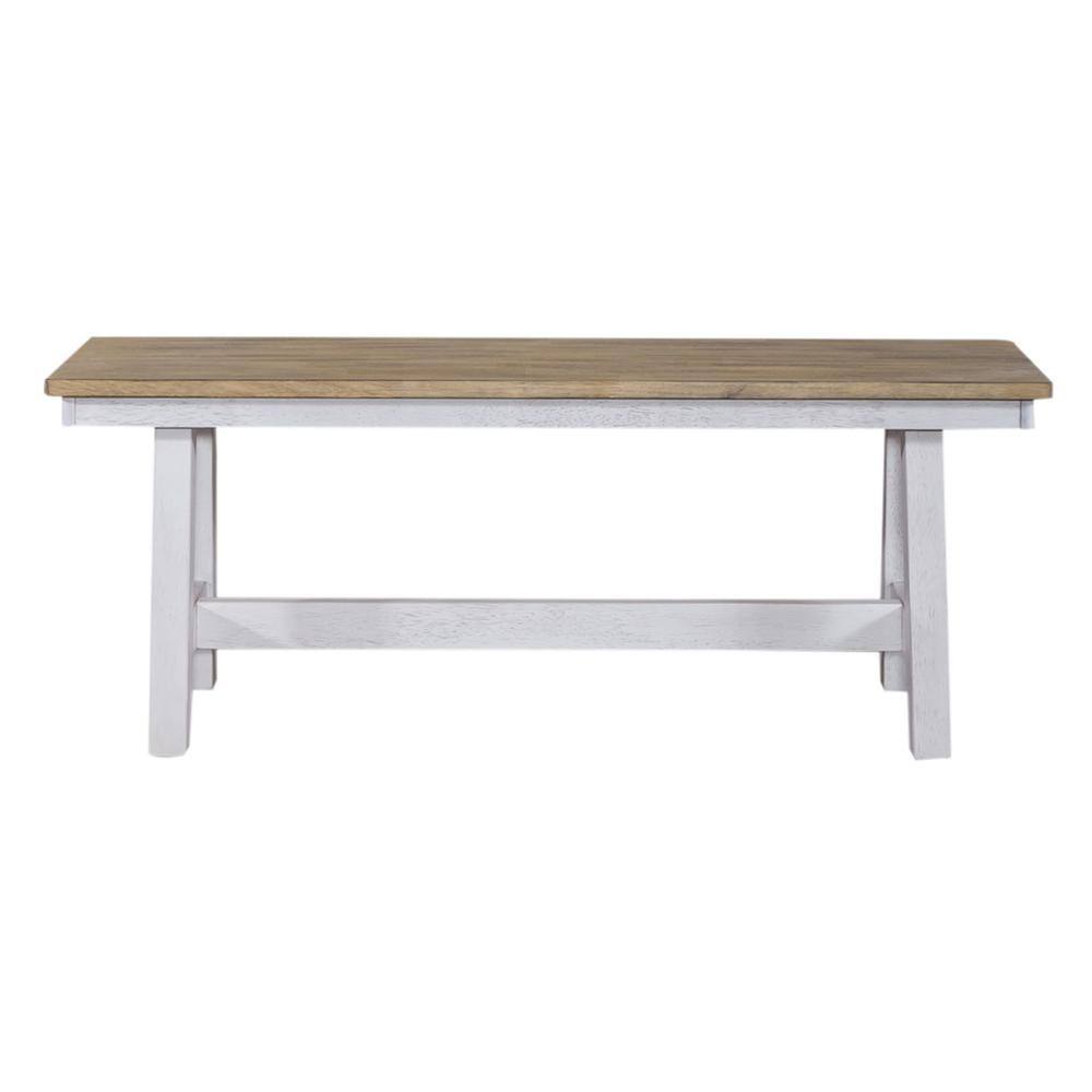 Back. Liberty Furniture Industries - Lindsey Farm Backless Bench (RTA) in Weathered White - White.