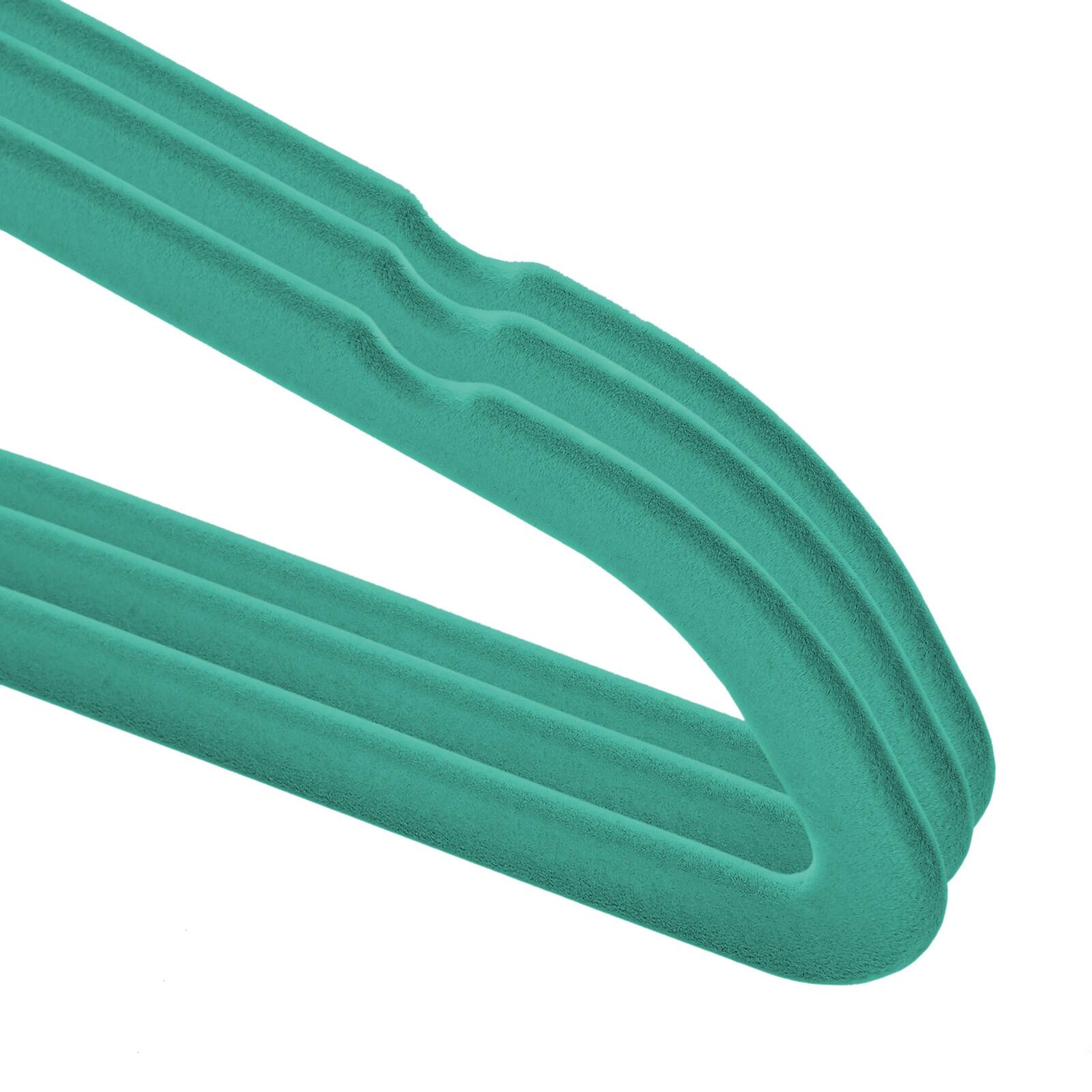 Alt View 2. Casafield - 50 Velvet 11-in Baby Hangers - Teal.