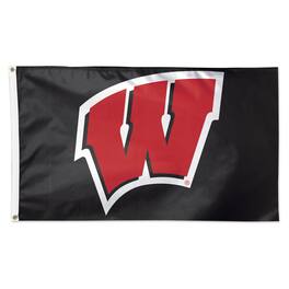 WinCraft - Wisconsin Badgers 3' x 5' Single-Sided Vibrant Deluxe Team Flag - Black