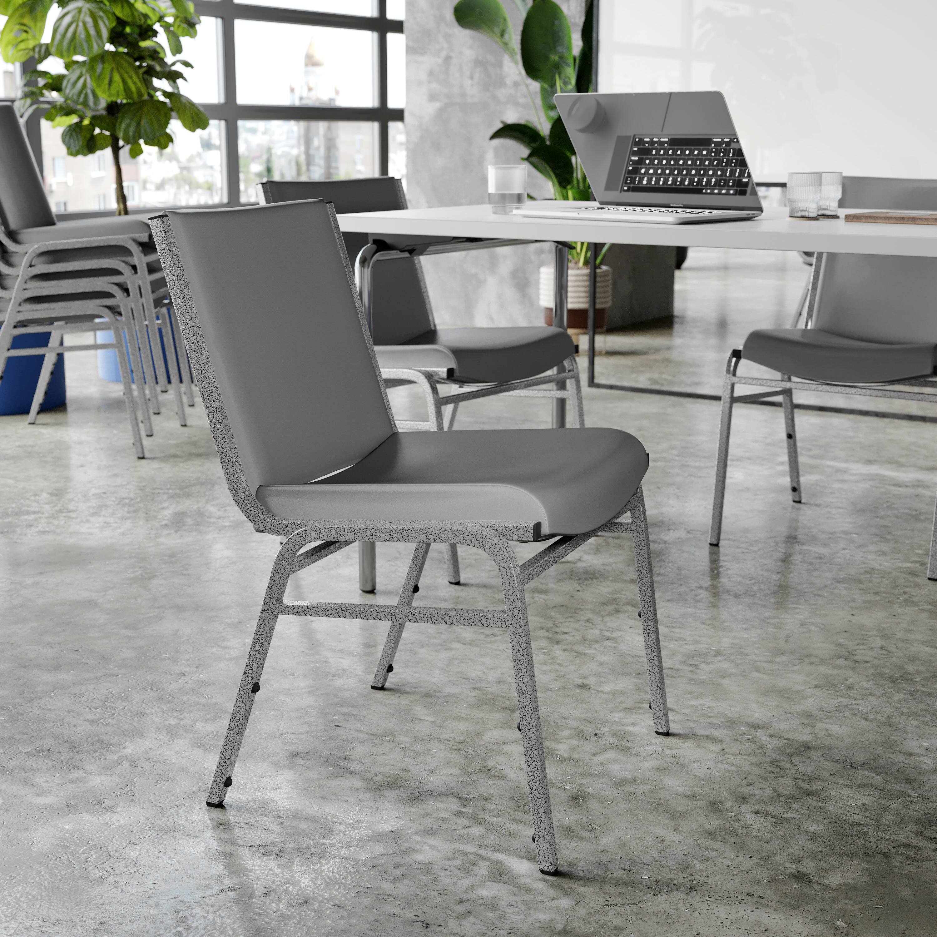 Alt View 2. Flash Furniture - HERCULES Heavy Duty Gray Vinyl Stack Chair - Gray.