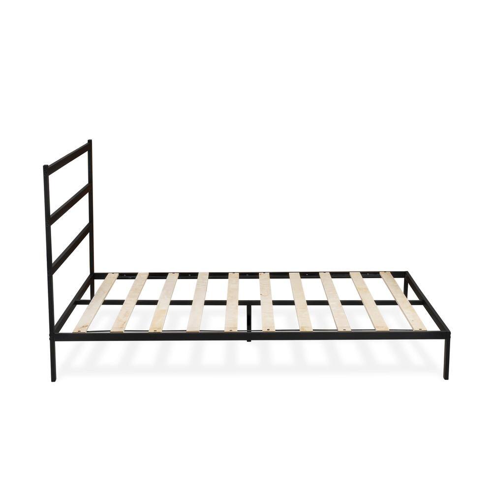 Alt View 1. East West Furniture - Fulton Queen Platform Bed with 5 Metal Legs - Magnificent Bed in Powder Coating Black Color - Black.