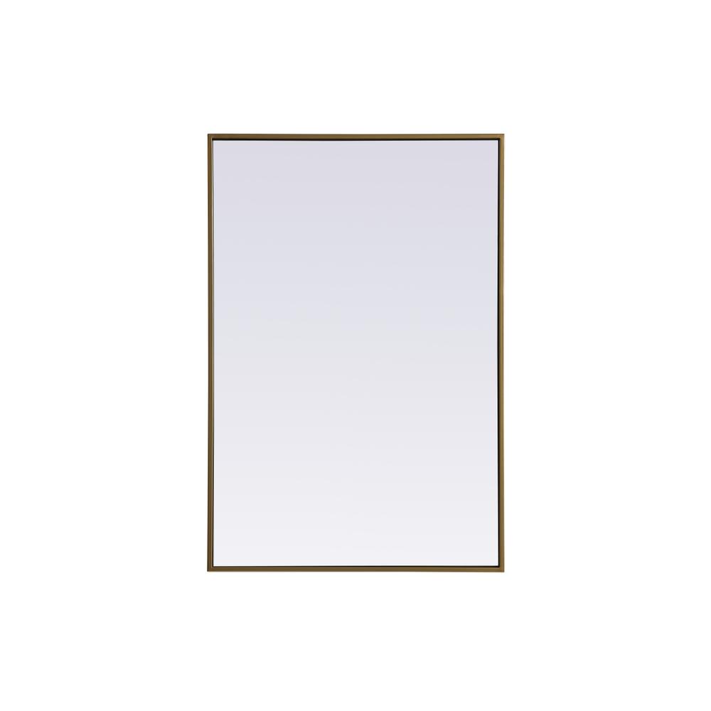 Alt View 7. Elegant Decor - Metal Frame Rectangle Mirror 24x36 Inch in Brass - Brass.