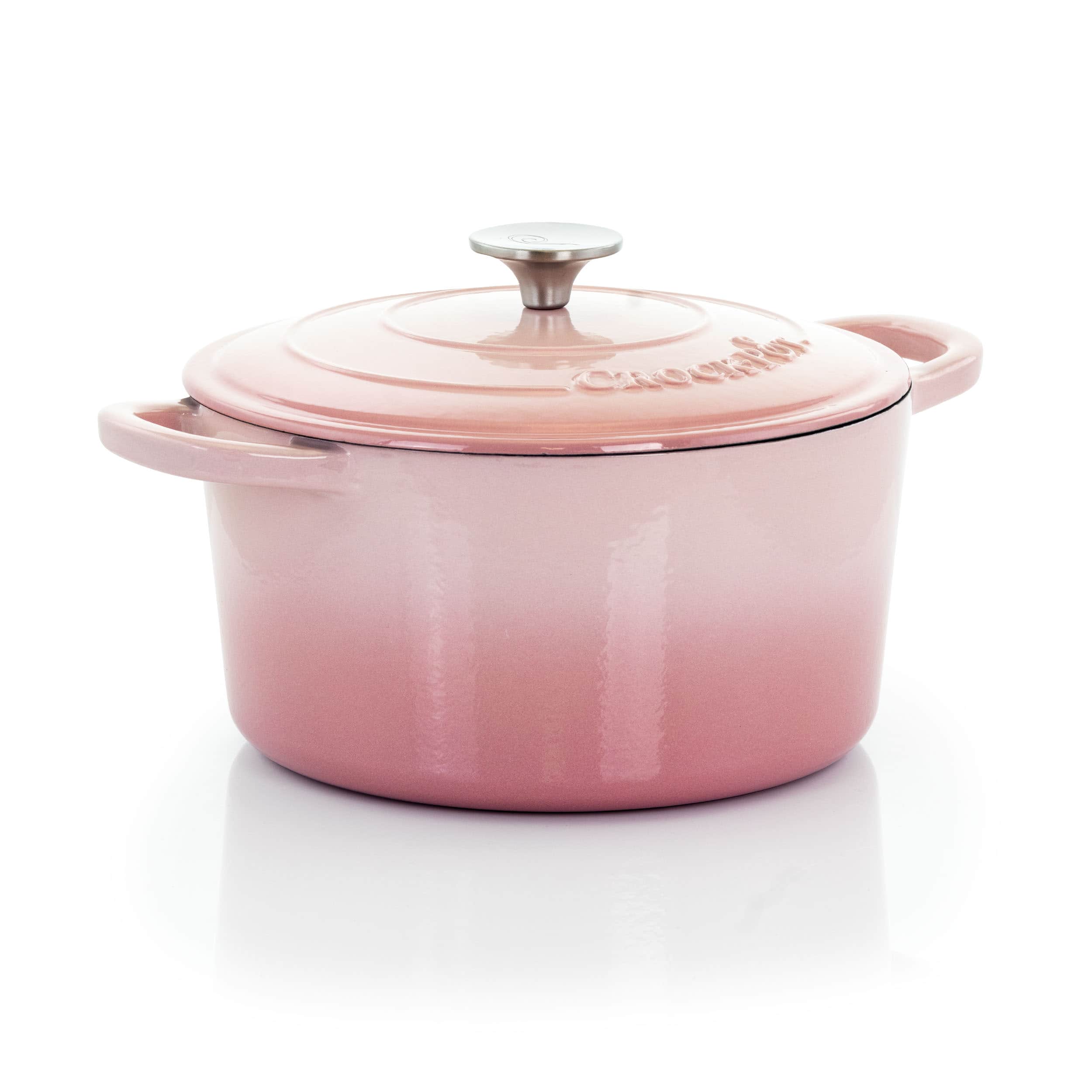 Crockpot - Crock-Pot Artisan 2 Piece 5 Quarts Enamled Cast Iron Dutch Oven - Blush Pink