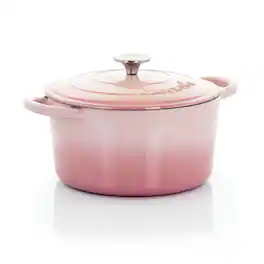 Crockpot - Crock-Pot Artisan 2 Piece 5 Quarts Enamled Cast Iron Dutch Oven - Blush Pink