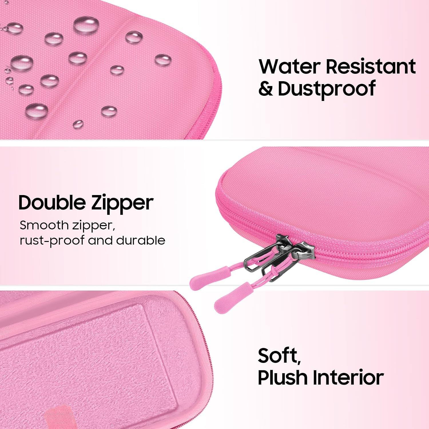 Water Resistant & Dustproof

Double Zipper
Smooth zipper, rust-proof and durable

Soft, Plush Interior