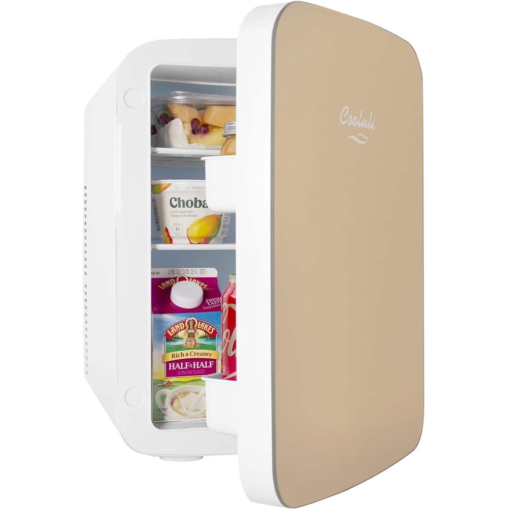 Left. Cooluli - Infinity 0.5 Cu. Ft. Mini Fridge - Gold.