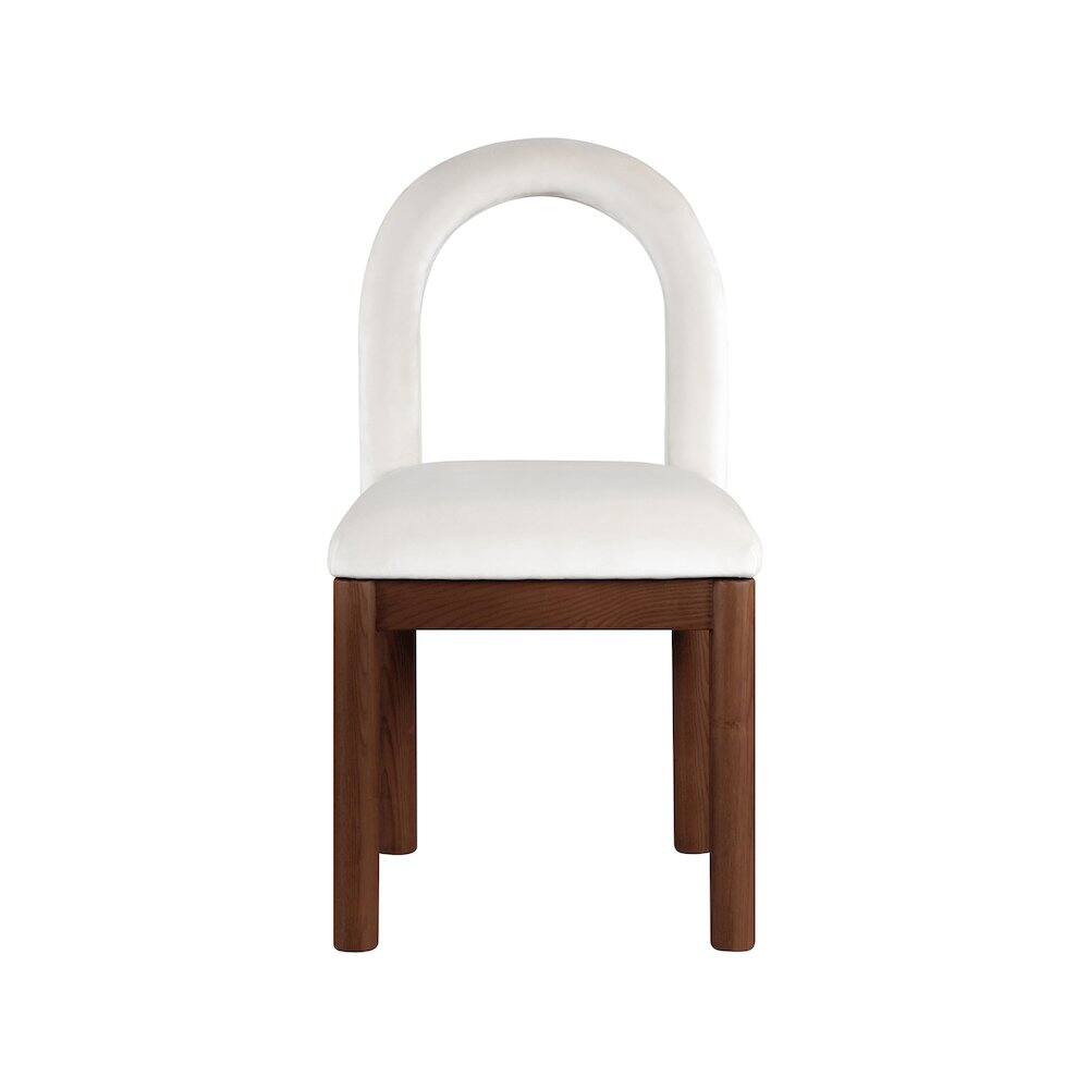 Alt View 2. Meridian Furniture - Conrad Cream Velvet Dining Chair - Beige.