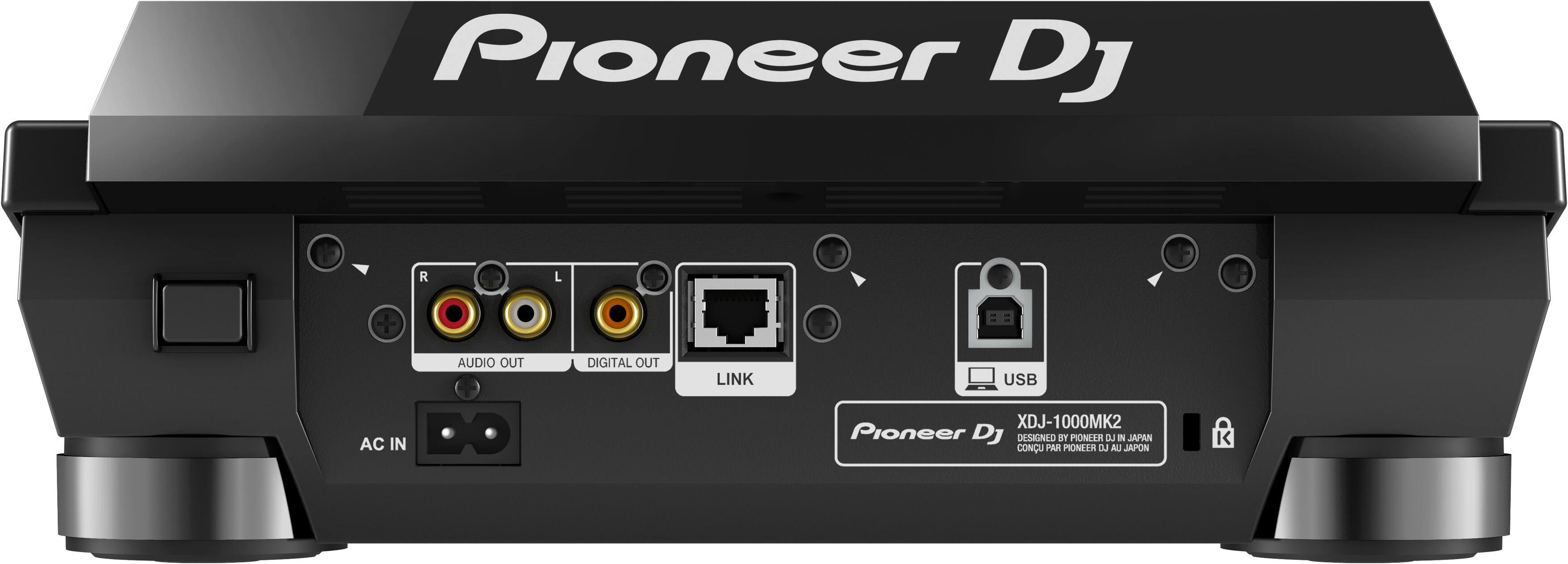 Pioneer DJ  
XDJ-1000MK2  
AUDIO OUT  
DIGITAL OUT  
LINK  
USB  
AC IN  
DESIGNED BY PIONEER DJ IN JAPAN  
CONCU PAR PIONEER DJ AU JAPON