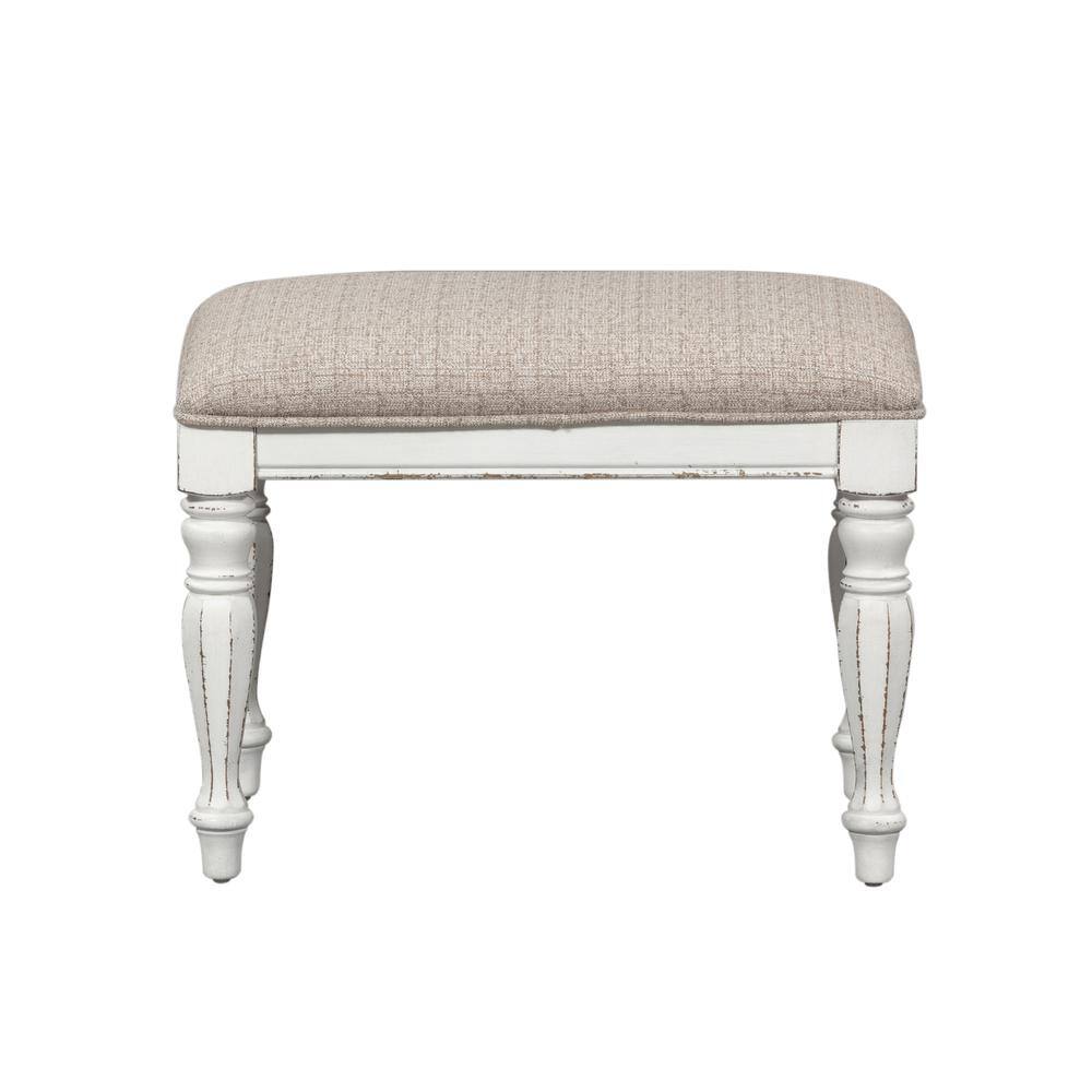 Angle. Liberty Furniture Industries - Magnolia Manor Accent Bench in Antique White - White.