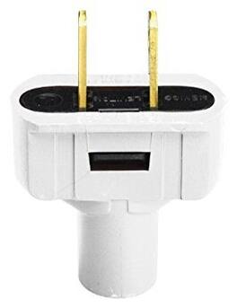 Leviton - Straight Blade Plug 1-15P, 125V, Vinyl, 8.5 inches - White