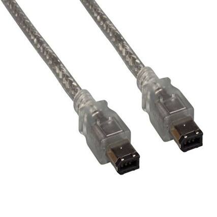 Front. Sanoxy - Sanoxy 6ft IEEE 1394a FireWire 400 6-pin to 6-pin, Clear - Black.