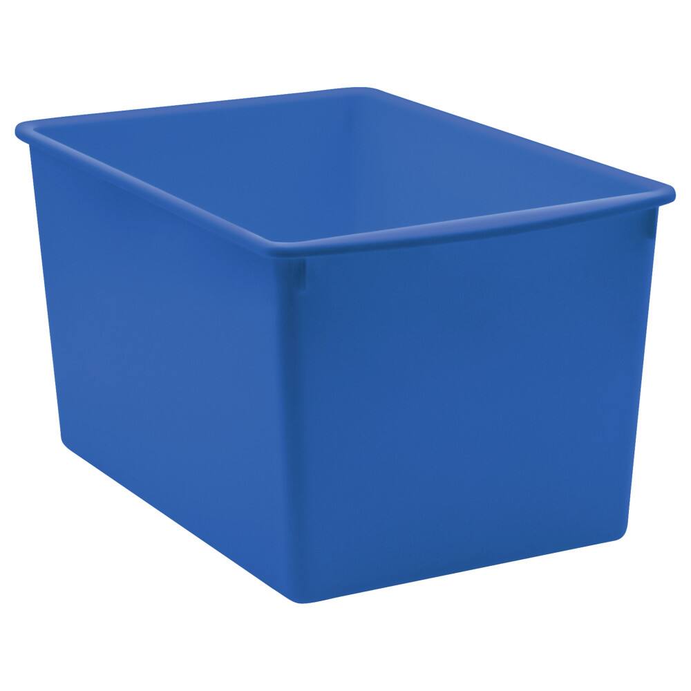 Front. Teacher Created Resources - Teacher Created Resources Blue Plastic Multi-Purpose Bin.