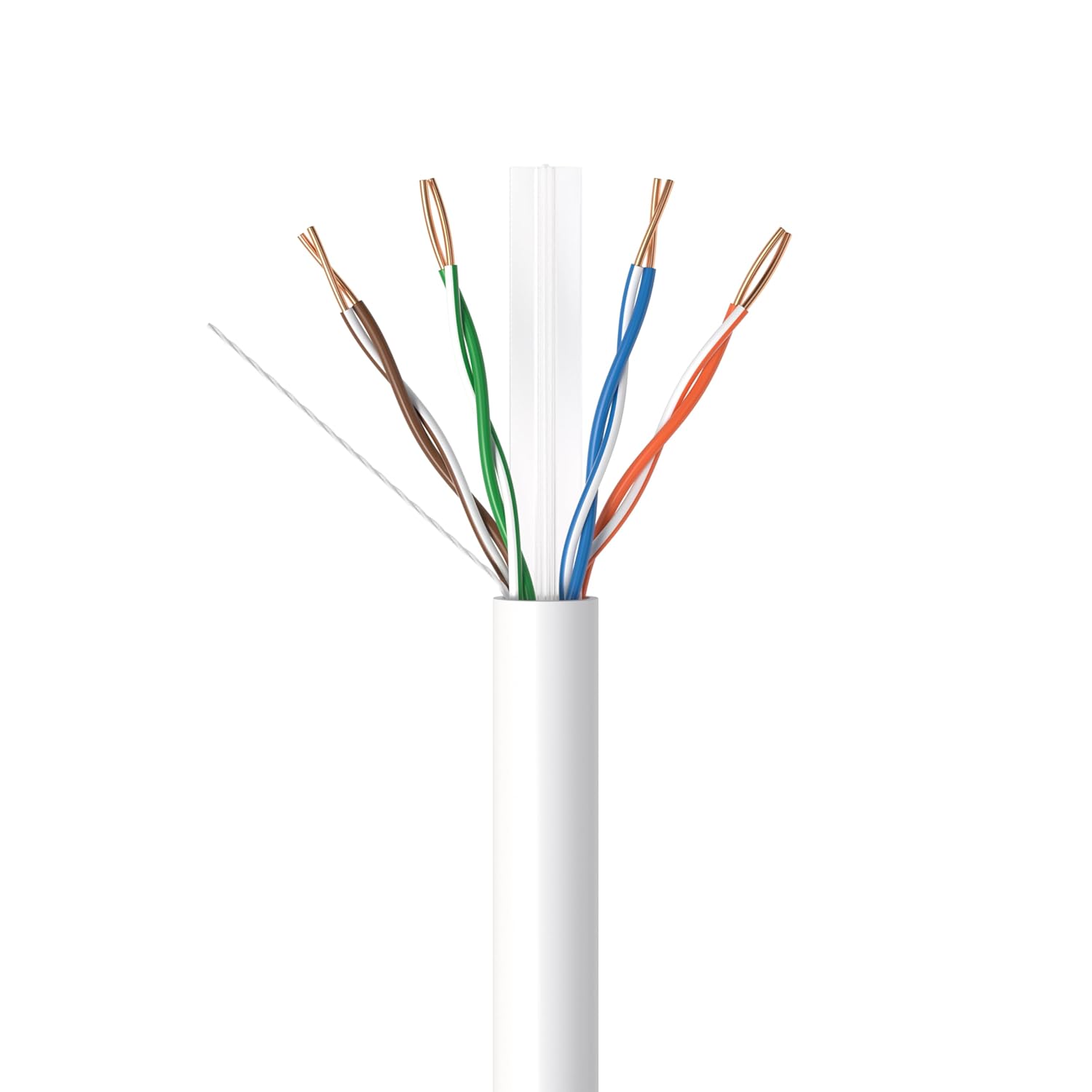 Angle. Cables Direct Online - CAT6 1000FT Plenum CMP Ethernet Cable 550MHz 23AWG UTP RJ45 LAN Bulk Network Wire CCA Copper Clad Aluminum, White.