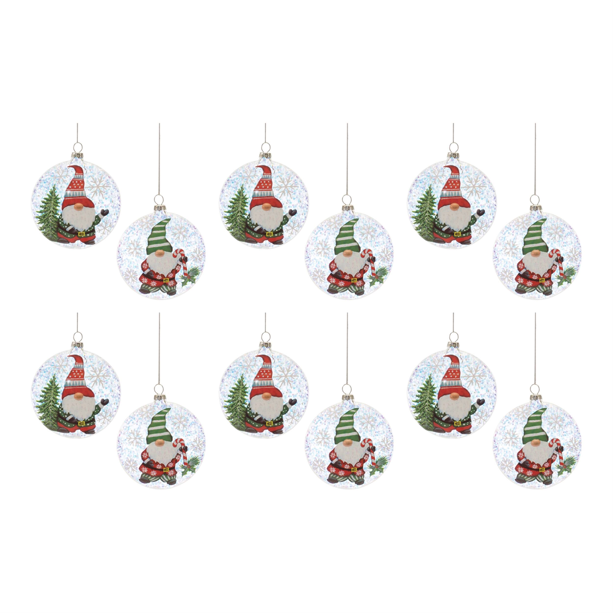 Alt View 2. BreeBe - Gnome Ball Ornament (Set of 12) - Red, Whitegreen.