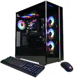 CyberPowerPC - Gaming Desktop - Intel Core Ultra 7 265F - NVIDIA GeForce RTX 5060 Ti 16GB - 32GB DDR5 - 2TB PCIe 4 SSD - Black