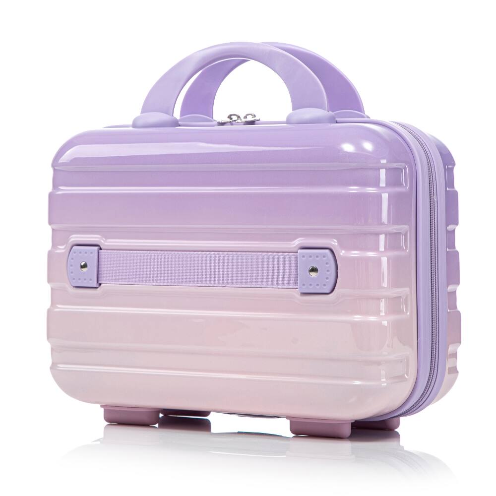 Alt View 9. Ropilly - Ropilly 2 Piece Luggage Set 20 Inch Carry On Suitcase with 14 Inch Cosmetic Case Gradient Color Luggage - Pink Purple.