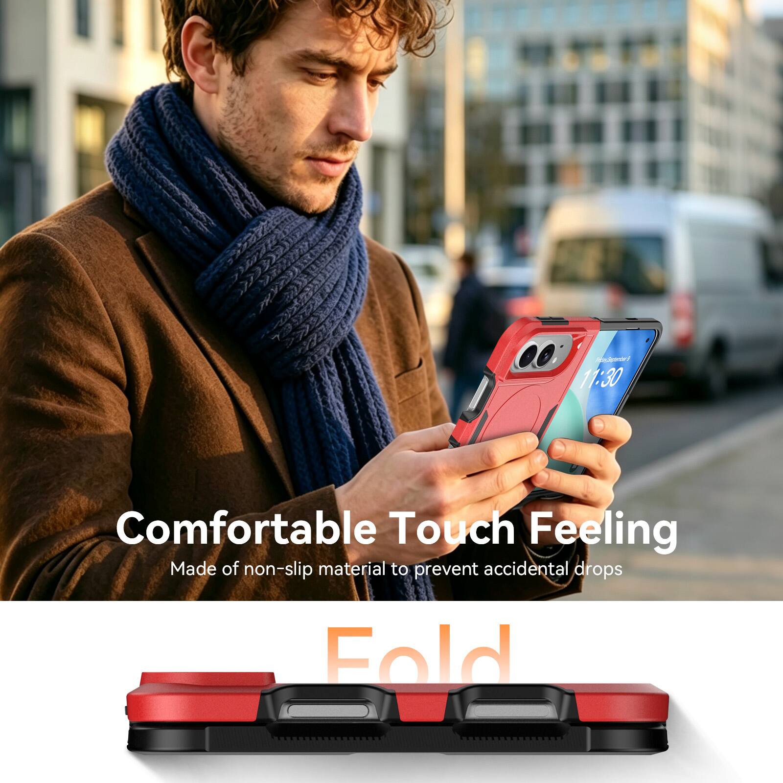 PlonSecdecdordo & Perbe & S 11:30

Comfortable Touch Feeling
Made of non-slip material to prevent accidental drops

Fold