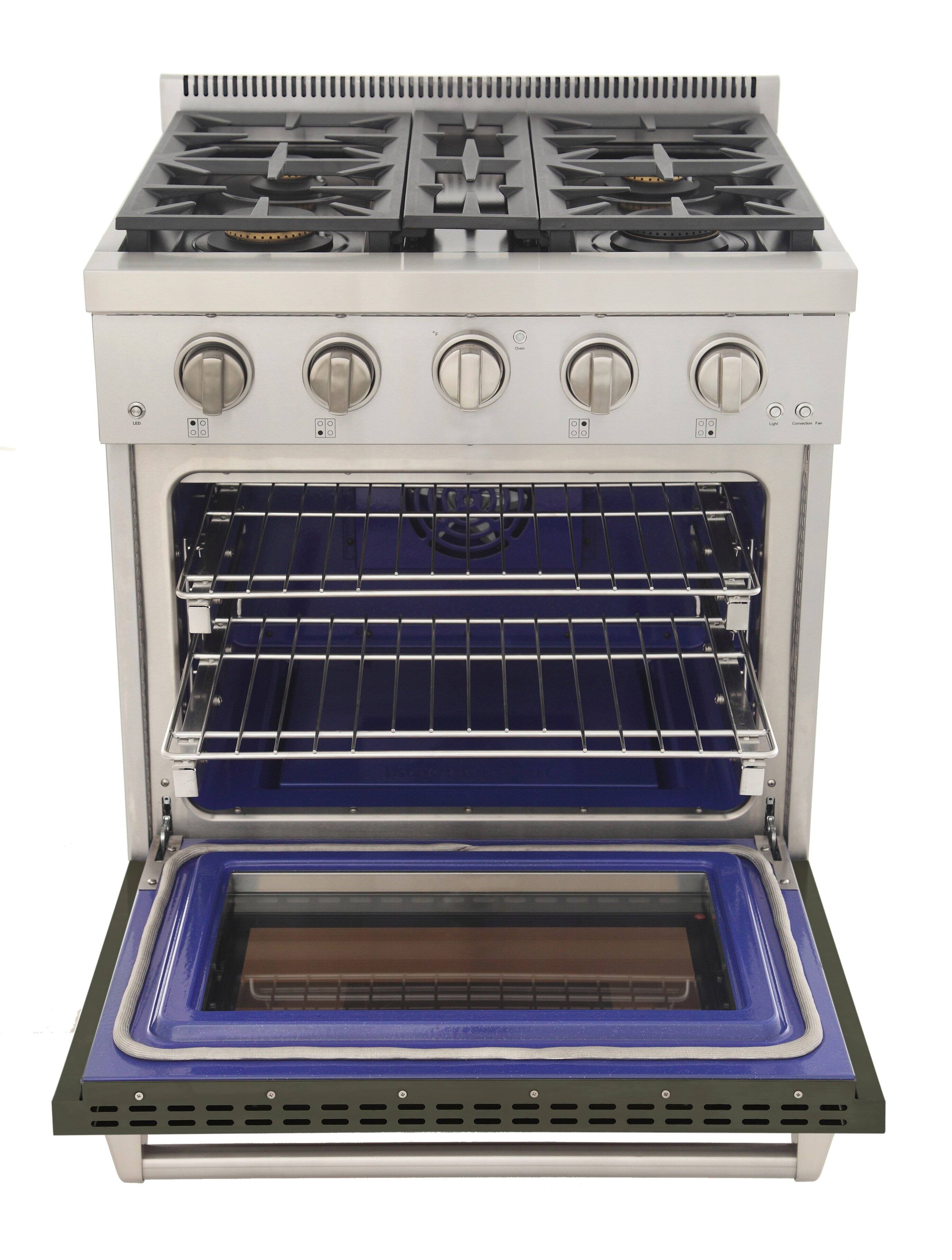Back. Kucht - KUCHT Professional 30 in. 4.2 cu. ft. Propane Gas Range and Convection Oven in Olive Green with True Simmer Burners - Olive Green.