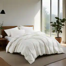 Peace Nest - Lightweight Goose Down Feather Fiber Comforter Duvet Insert, California King - White